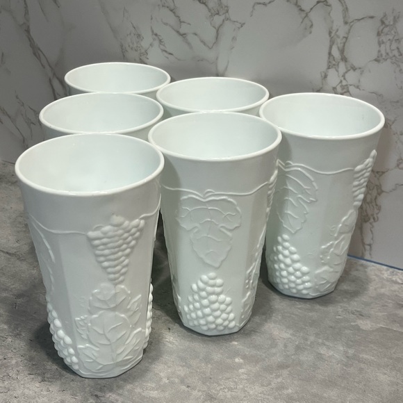 Indiana Glass Colony Harvest Milk Glass Tumbler white set of 6 vintage - Picture 9 of 11